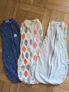 Ergopouch Sleepsack BUNDLE OF 3 - Navy, Leaf Print, Heather Gray